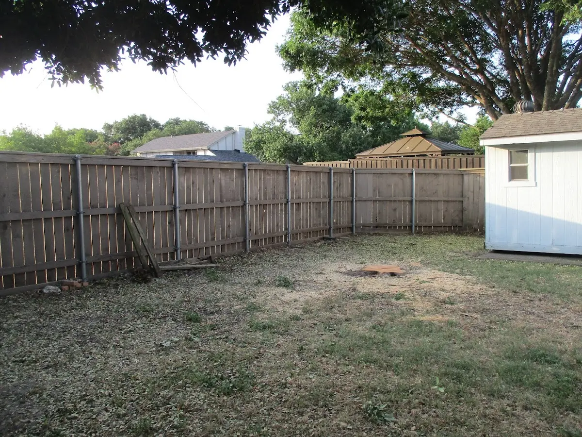 Cleared yard after professional tree removal in Aquebogue
